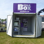 Chemical storage container with shelving