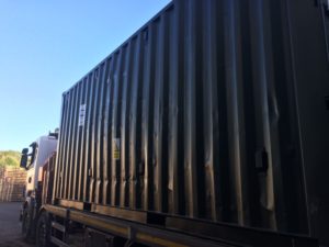 Used chemical storage container